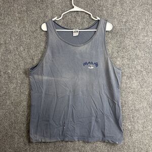 Maui Jam Tank Tee  Mens Size XL Gray Flawed Grunge Beach Vintage